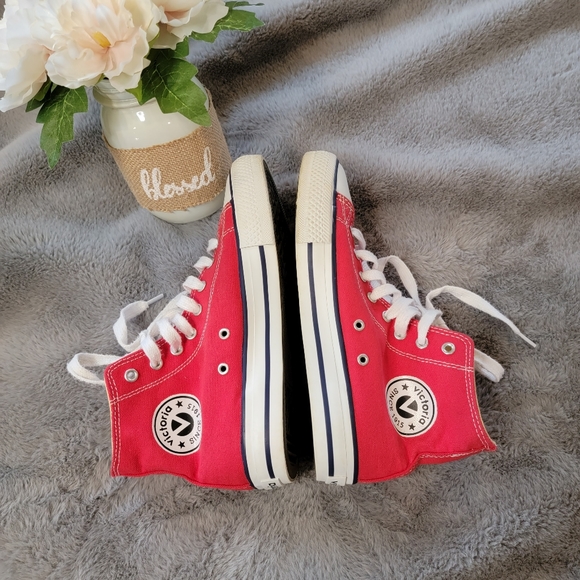 Victoria Vintage Skate Sneakers Size 36 Red/Navy Women's 6- 6.5 - Picture 7 of 16